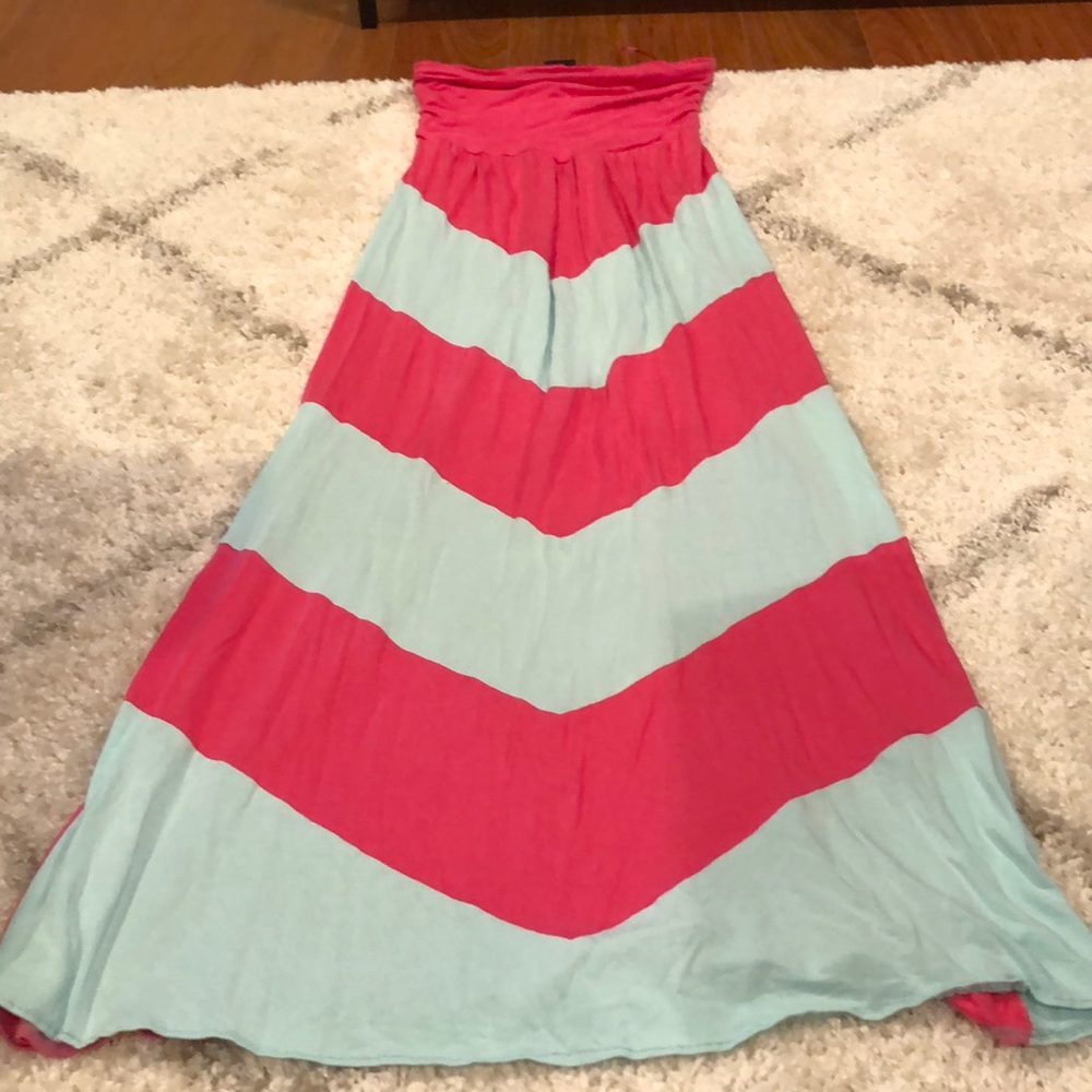 Pink and Blue maxi dress